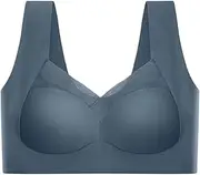 [STKARCV] 1PCS 40 to 75 Kg Women's Bras Push Up Underwear Comfortable Wire Bralette Yoga Fitness Sleep Vest(Gray,XX-Large)