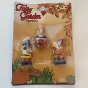 Fairy Garden Gnome Figurines Fall Pumpkin Patch Decor 3 PCs NEW