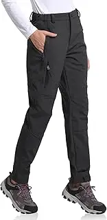 [baleaf] Women's Hiking Pants Fleece Lined Waterproof Cold Weather Insulated Ski Snow Pant Warm Winter Soft Shell
