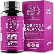 Go with The Flow Hormone Balance for Women - Herbal Estrogen Pills for Women | Provides PMS Relief | 100% Plant Based | Hot Flashes Menopause Relief | 60 Vegan Non-GMO Capsules