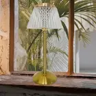 Crystal Table Lamps Metal Base Cordless Desk Lamp Rechargeable for Bedroom Bar