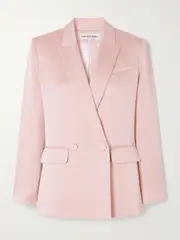 [Veronica Beard] Veronica Beard - Sevyn Dickey Double-breasted Crepe Blazer - Pink - US6 US 6 Pink