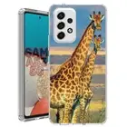 For Samsung Galaxy A23 5g A52 A53 TPU Case Cover+Glass(Giraffe Couple)