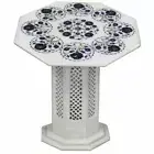 21" Marble Table Top Semi Precious Stones Handicraft With Marble Stand