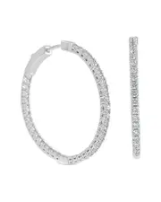 Forever Creations 14K 1.20 ct. tw. Diamond Inside and Out Hoops