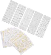 HONMEET Nail Stamping Plates 5pcs Set Nail Art Stamper Kit Floral Nail Art Stencils Templates for Nail Salons and DIY