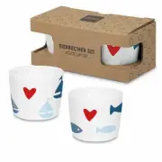 PPD Seaside x 2 Egg Cup Set 2 pcs Egg Cup Egg Holder New Bone China 162402703