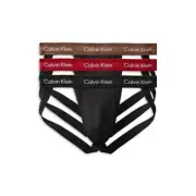 Calvin Klein Cotton Stretch Wicking 3 Pack Jock Straps Men's XL Black Multi