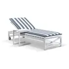 Kansas Outdoor Aluminium Sun Lounge on Wheels with Hugo Slide Under Side Table