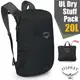 【OSPREY】UL Dry Stuff Pack 20 極輕量可折疊背包20L.雙肩後背包.隨身休閒背包/防水密封接縫.卷頂封口_黑 Q