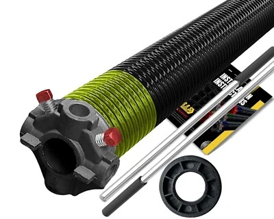 Garage Door Torsion Spring 207x1.75x24- Black for RIGHT SIDE with Bushing & Bars