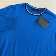 G/Fore Jumper Sweater Men's Large Blue Wool Long Sleeve Crew Neck Pullover