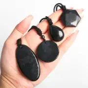 Shungite Stone Pendant Genuine Mineral EMF Shield Protection Amulet from Russia