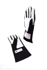 RJS RACING EQUIPMENT SFI 3.3/1 1 LAYER NOMEX RACING GLOVES BLACK MEDIUM 20213-M