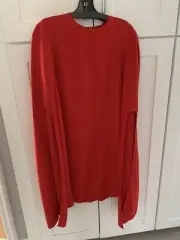 Narciso Rodriguez Red Cape-Sleeve Shift Dress Size 40 NWT New With Tags