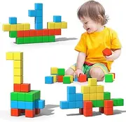 32Pcs Magnetic Building Blocks for Kids Ages 3-8 - STEM Sensory Toys with Magnets, Safe & Durable Educational Learning Toys for Toddlers, Christmas Birthday Gift Open Ending DIY Toys Edge length 2.2cm