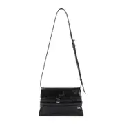 [Moschino] Moschino-Black Leather Shoulder Bag-Donna OS OS