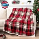 Christmas Plaid Blanket | Sherpa Fleece Flannel Throw Blanket | Christm