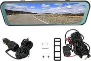 Mirror Dash Cam, 9.66 Inch Touch Screen Camera, Rear View Mirror Recorder 1080P Streaming Media Front and Rear Camera