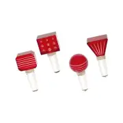 Mikasa Cheers Ruby Red Glass Christmas Wine Bottle Stoppers set of 4 NEW