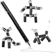 HEYYOUFLY Decompression Magnetic Metal Pen, Eliminate Pressure Fidget Gadgets, Multifunction Writing Magnet Ballpoint Pen, Kids or Friends (Black)