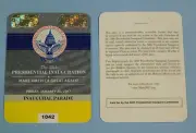Trump Inaugural Parade VIP/Donors YELLOW Plastic Credentials Pass Ticket