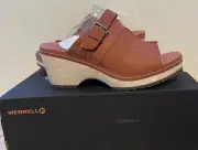 Merrell Halendi Slide Color Redwood Size Us M9 Suede material very comfy