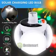 Solar Camping LED Lamp USB Rechargeable Tent Light Outdoor Hiking Lantern Blub