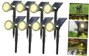Solar Spot Lights Outdoor (8 Pack, Warm White)