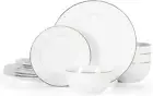 Gracie Lane High Fired Porcelain Chip and Scratch Resistant Plates and Bowls Set