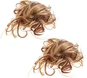 IWOWHERO 2Pcs High Temperature Silk Elastic Hair Rings for Women Fluffy Curly Wig Hair Ties Ponytail Wig Accessories