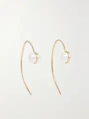 [Melissa Joy Manning] Melissa Joy Manning - Wishbone 14-karat Recycled Gold Pearl Earrings - One size One size Gold