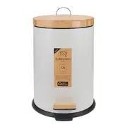 Eco Basics 12L Rubbish Bin/Trash Garbage Can Waste Container Storage Round White