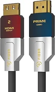 FIBBR 8K HDMI Fiber Optic Cable 20M, 48Gbps High Speed in Wall CL3 Rated HDMI 2.1 Cable, Support 8K@60Hz 4K@120Hz/144Hz HDR10 eARC Dolby HDCP 2.2&2.3 RTX 3080 Compatible with PS5/TV/Xbox Series X/PC