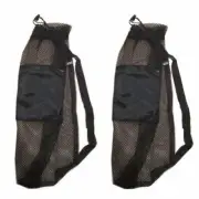 101SNORKEL 2 PACK Mesh Drawstring Snorkel Bag with Black Zip Pocket