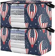 sanluoli 60L 2 Pack Under Bed Shoe Storage Organizer with Reinforced Handles, clear window Closet Storage Bag