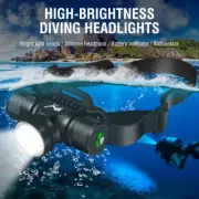 90000 Lumens Underwater Scuba Diving Headlamp Rechargeable Head Light Torch 60M