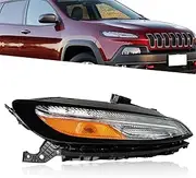 Headlamp Assembly Replacement for Cherokee 2014-2018 Headlight Passenger Side Replacement for 68321886AC CH2531104 RH