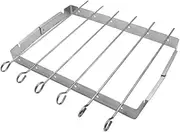 1Set Skewer Rack Set Heat Resistant BBQ Rack for Outdoor Grilling Portable Folding Barbecue Stand with Skewers for Picnics Camping and Backyard Parties