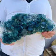 10.7lb Large NATURAL Green Cube FLUORITE Quartz Crystal Cluster Mineral Specimen
