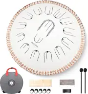 15 Inch Steel Handpan Tongue Drum - 15 Notes in C Major 432Hz with Octave Overto
