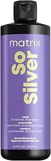 Matrix So Silver Toning Purple Hair Mask | Deep Conditioning | Repairs Damaged Blonde & Silver Hair |Neutralizes Yellow Tones | For Color Treated or Bleached Hair | Packaging May Vary