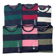 NWT Tommy Hilfiger Mens Regular Fit Rugby Stripe Short Sleeve T-Shirt Jersey Tee