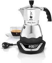 Bialetti Moka Timer Electric Coffee Maker with Built-in Timer, 3 Cups, 365 W, Black
