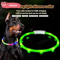 在飛比找蝦皮購物優惠-UPINON狗項圈,LED發光防丟失狗狗夜光充電項圈,可調閃