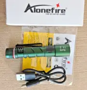 Alonefire LED Mini rechargeable Flashlight, High Brightness, 3 modes Torch, Gree