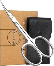 ASIPRO Professional Curved Cuticle Scissors with Artificial Leather Case Curved Nail Scissors Can Be Used to Cut Eyebrows, Cuticle Scissors, Manicure Scissors Cuticle