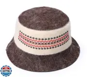 Ukrainian Wool Sauna Hat for Men and Women Ukrainian Ornament Red Vyshyvanka