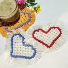 2Pcs Nordic Style Drink Coasters Handwoven Insulation Mat Decorative Mat Home