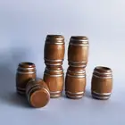 5Pcs Miniture Dollhouse Mini Wooden Keg Beer Keg Wine Barrel Beer Cask Decor